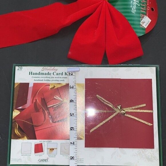 Garner Studios Holiday homemade Christmas card kit 20 count W/Wreath Bow… - Picture 8 of 11